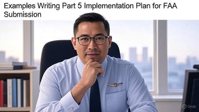 Learn how to write a comprehensive Part 5 SMS Implementation Plan for FAA submission. This guide for aviation safety managers and accountable executives includes step-by-step instructions, examples, and tips to ensure compliance with 14 CFR Part 5 and approval by your local FAA CMO