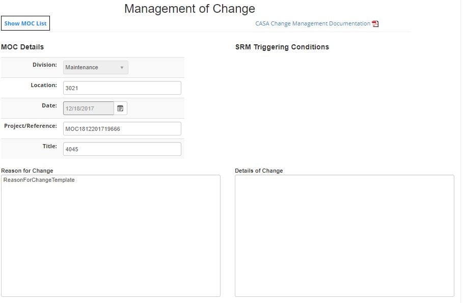 Aviation SMS change management