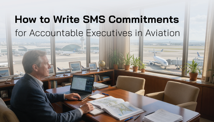 Learn how aviation safety managers can craft SMS commitments to continuous improvement, compliance, and resource allocation for accountable executives, with examples